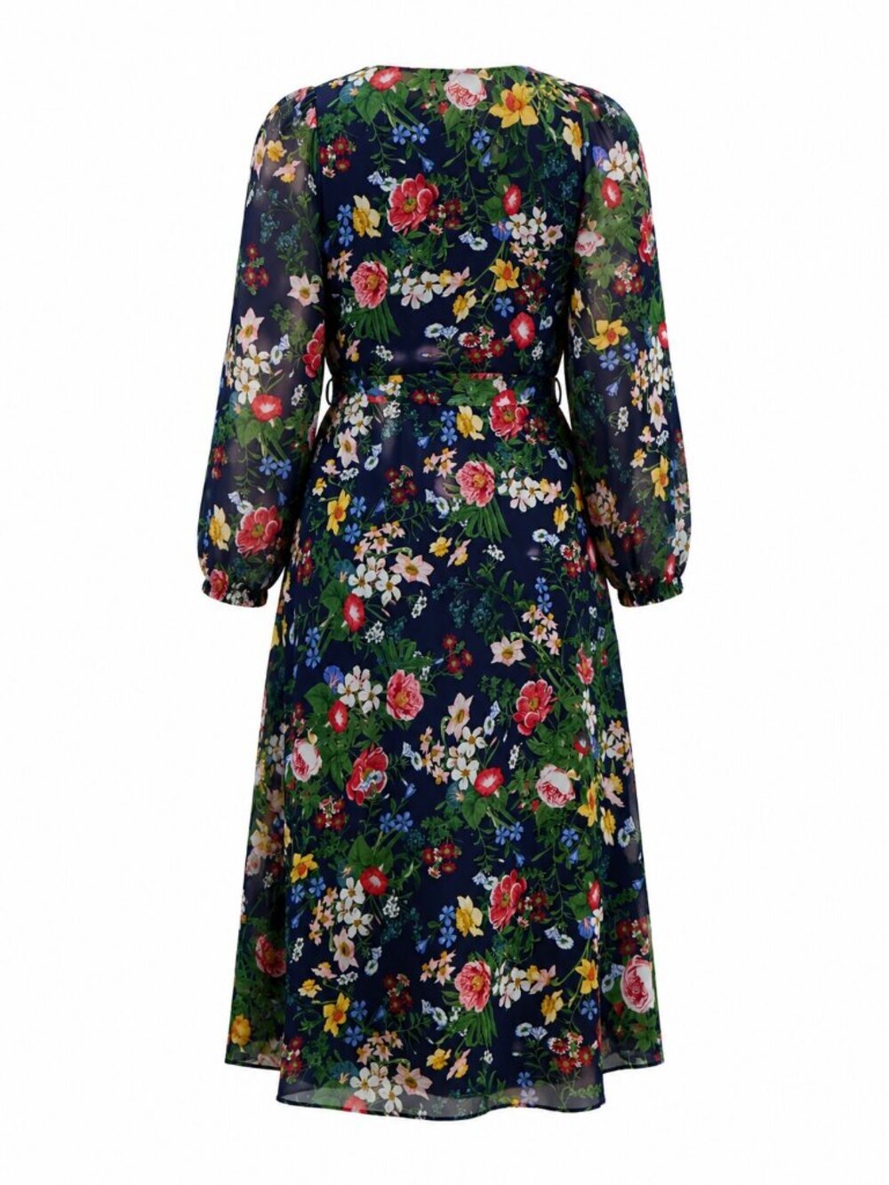 Anne Klein Plus Bountiful Flowers Blouson Sleeve Midi Dress NWT - Picture 6 of 6